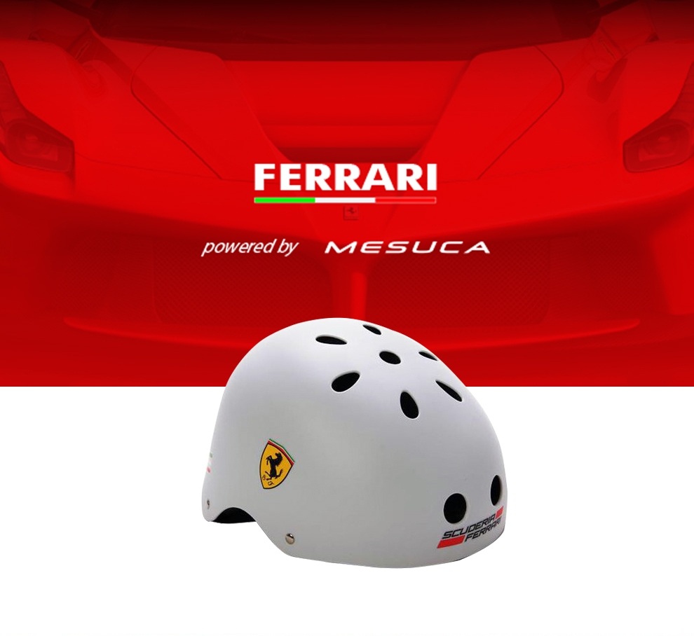 【 Ferrari 】法拉利 - 兒童安全頭盔 - 白色 (S/M) 特價$882/原價$980