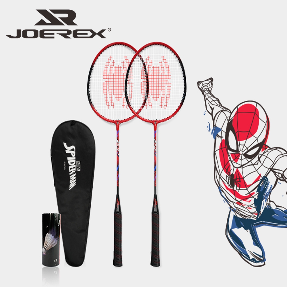 【JOEREX】-漫威蜘蛛人聯名款-鋁合金羽球拍組 特價$1150/原價$1280